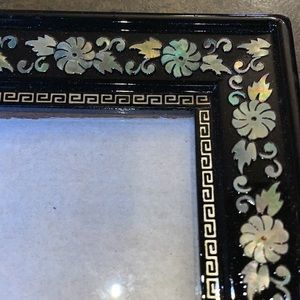 Mother of Pearl Inlaid Black Enamel Picture Frames